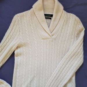 Lauren Cashmere Cable-knit long sleeve sweater